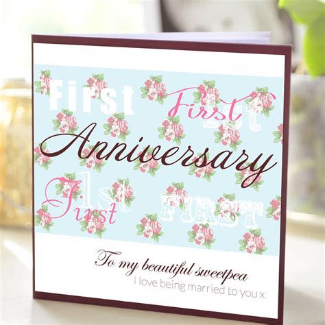 personalised 1st anniversary card by amanda hancocks ...