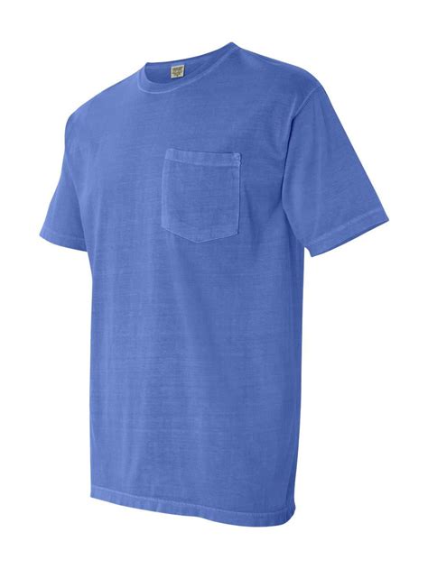 Comfort Colors - Garment-Dyed Heavyweight Pocket T-Shirt - 6030 - Flo Blue - Size: L - Walmart.com