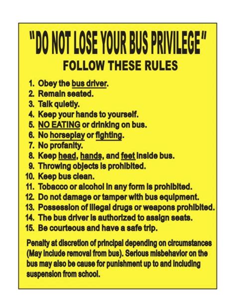 Bus Rules – Transportation – Randolph Field ISD