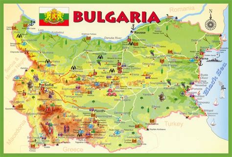 Carte de la Bulgarie - Les routes, villes, le relief, les régions de Bulgarie