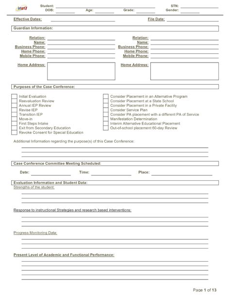 Blank Iep Template (4) - TEMPLATES EXAMPLE | TEMPLATES EXAMPLE Receipt ...