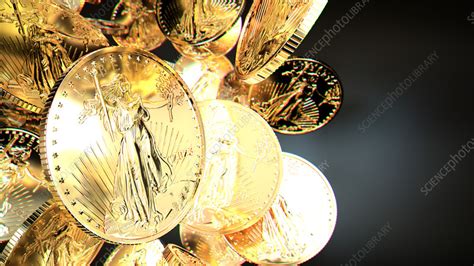 Gold coins, conceptual illustration - Stock Image - C057/0314 - Science ...