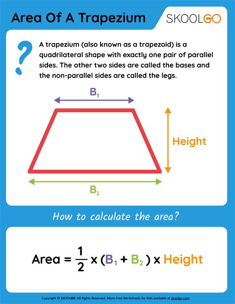 Area of a Trapezium - Free Worksheet for Kids - SKOOLGO