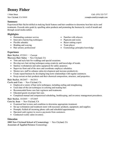 Best Hair Stylist Resume Example | LiveCareer