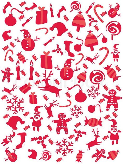 Red christmas seamless pattern | Stock vector | Colourbox