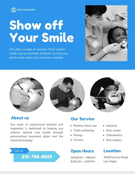 Blue and White Dental Clinic Poster Template - Venngage