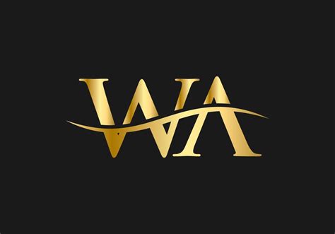 Initial WA letter linked logo vector template. Swoosh letter WA logo design. WA Logo design ...