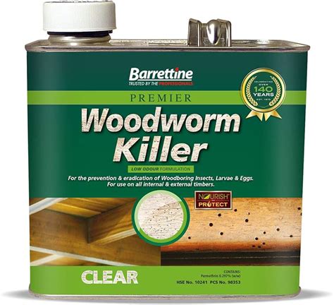 Barrettine Woodworm Killer - 2.5L Litre - Fast, Effective Wood-Worm Treatment: Amazon.co.uk: DIY ...