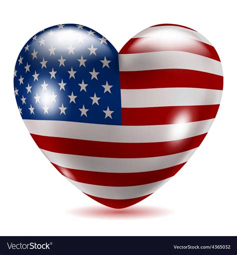 Heart shaped icon with flag of usa Royalty Free Vector Image