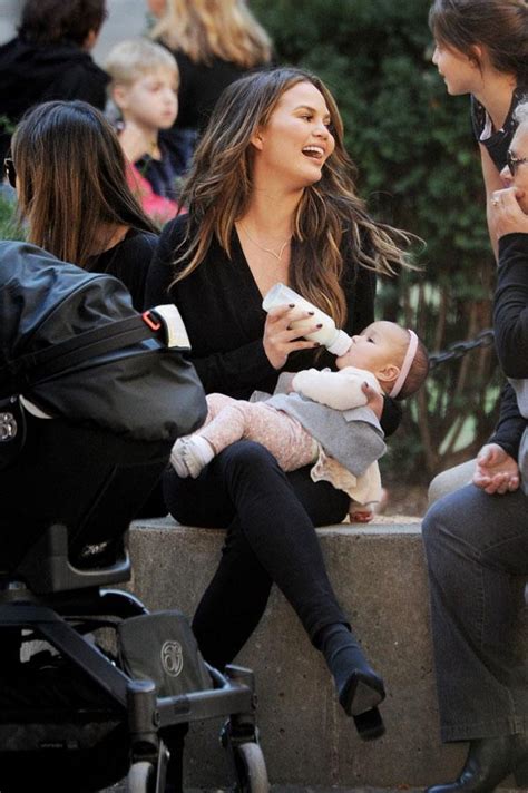 Chrissy Teigen Bonds With Baby Luna In The Park