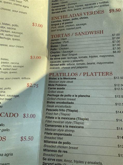 Menu at Garibaldi Mexican Restaurant, Leominster