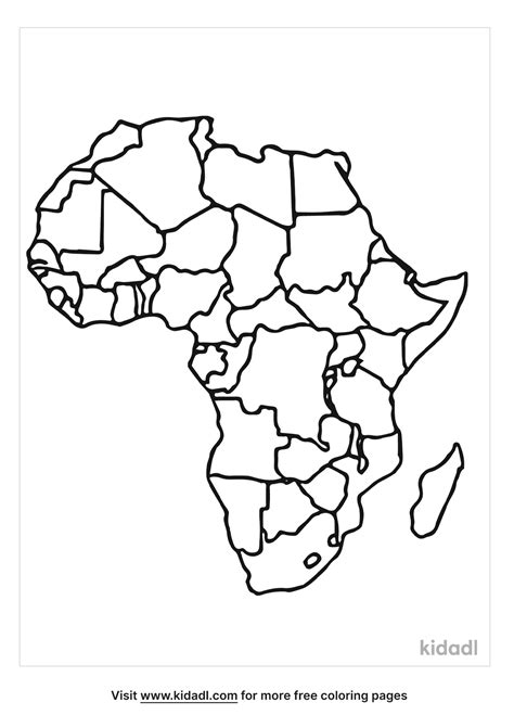 Map Of Africa Coloring Page