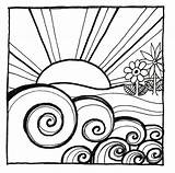 Sunset Coloring Pages For Adults sketch template