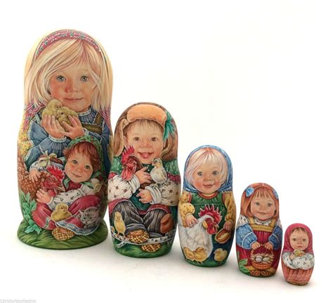 Unique Russian Nesting DOLL Hand Painted Babushka in Предметы для коллекций, Культурные и ...