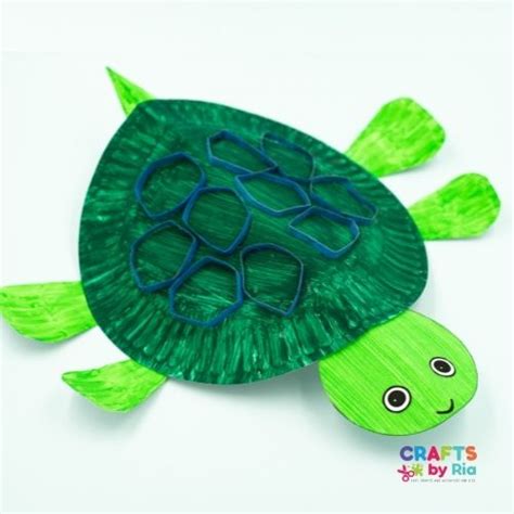 Easy Paper plate turtle craft with free printable - Crafts By Ria