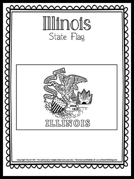 Illinois State Flag Coloring Page | Free Homeschool Deals