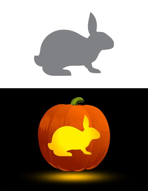 Printable Simple Rabbit Pumpkin Stencil