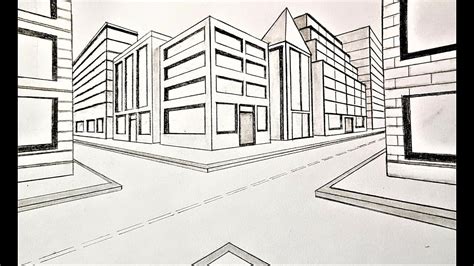 How to draw a city street in 2 point perspective - YouTube ...