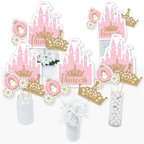 Big Dot of Happiness Little Princess Crown - Pink and Gold Princess ...