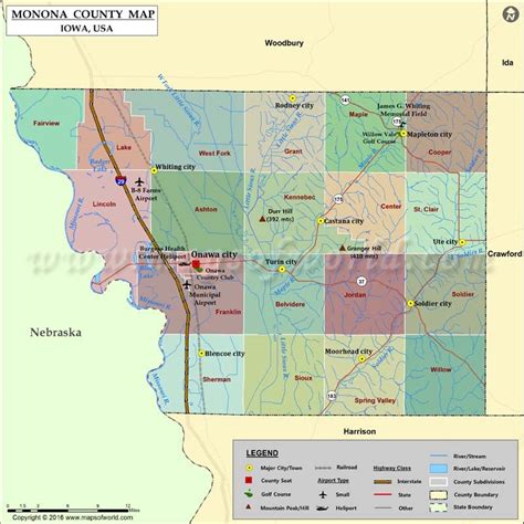 Monona County Map, Iowa