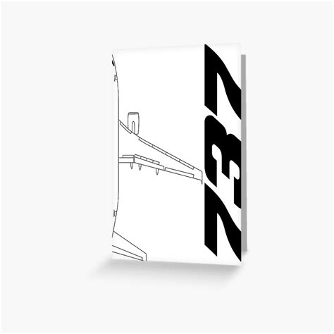 "Boeing 737 Silhouette Black Top View" Greeting Card by magazinecombate ...