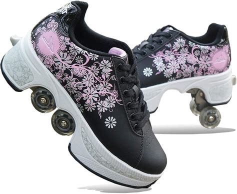 JUYHTY Patines, Zapatos De Skate Transpirables Multifuncionales 2 En 1 ...