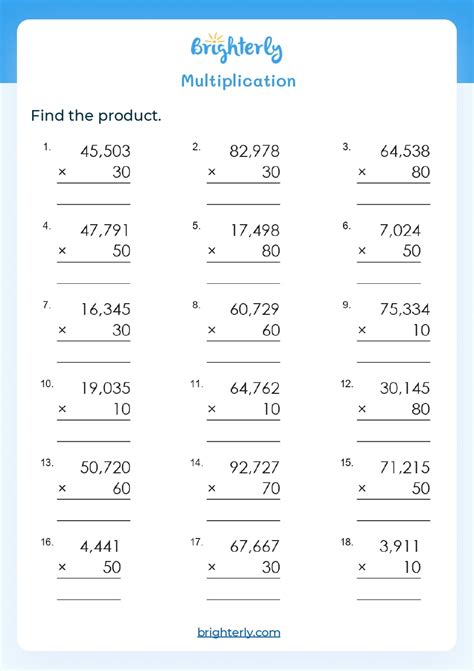 Multiplication Worksheets Grade 5 - Printable Worksheets