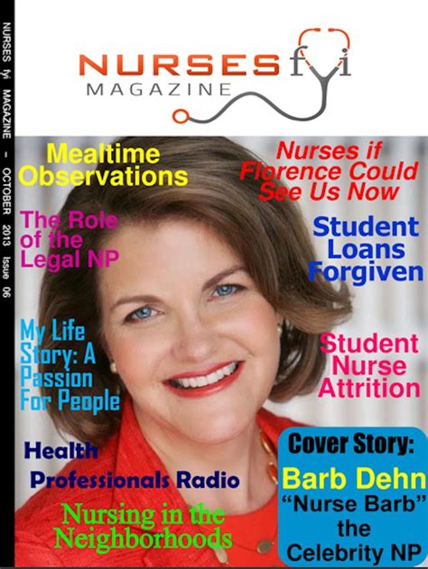 September edition of Nurses fyi Magazine has Barb Dehn on the cover. | Nursing students, Nurse ...