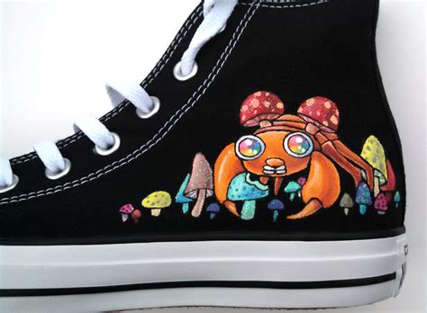 Hand Painted Converse Custom Sneakers Psychedelic Mushroom and - Etsy