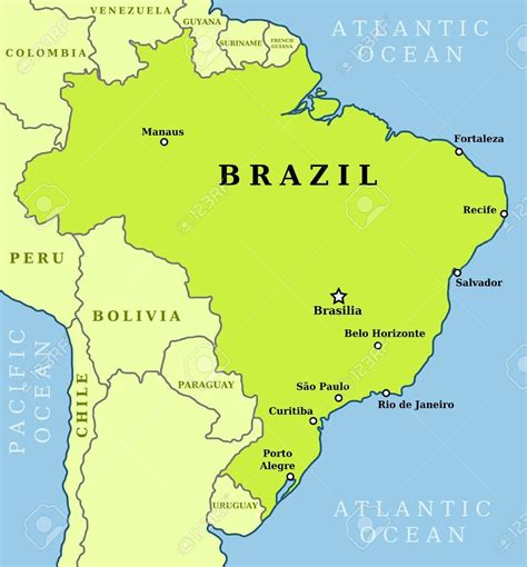 Map of Brazil cities - Brazil map of cities (South America - Americas)