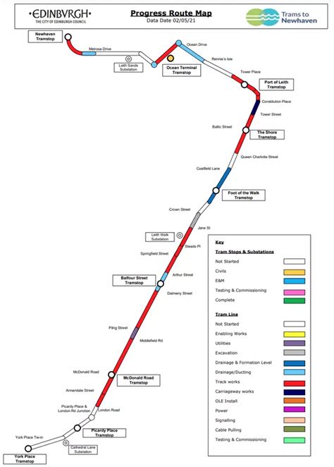 Map shows incredible Edinburgh tram extension progress since works ...