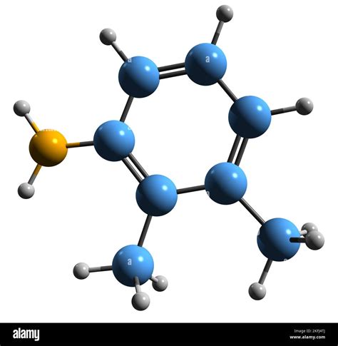 3D image of Xylidine skeletal formula - molecular chemical structure of ...