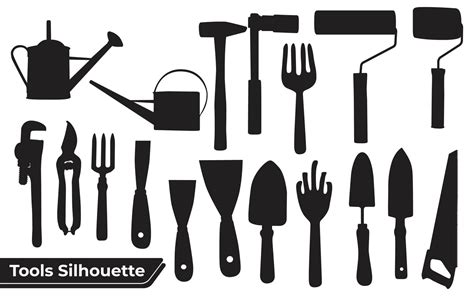 Collection of tools silhouettes 4813666 Vector Art at Vecteezy