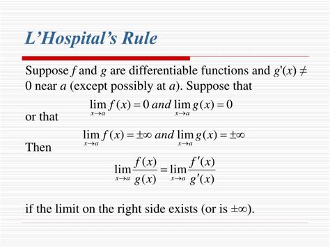 PPT - 4.4 - Indeterminate Forms and L’Hospital’s Rule PowerPoint ...