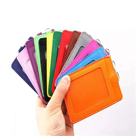 Premium Pu Leather Id Card Holder Perfect Employees Students - Temu