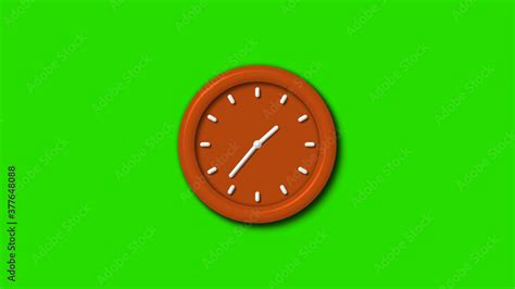 Brown color 3d wall clock on green screen background,3d clock Stock ...