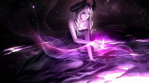 HD wallpaper: Fantasy, Women, Butterfly, Demon, Girl, Horns, Purple, Woman | Wallpaper Flare