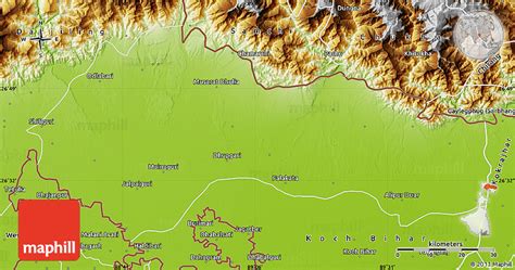 Physical Map of Jalpaiguri