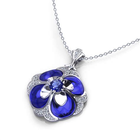 Pansy Sapphire Necklace - Jewelry Designs