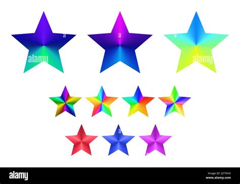 Rainbow Stars Icon Elements. Set of Ten Stars Stock Vector Image & Art ...