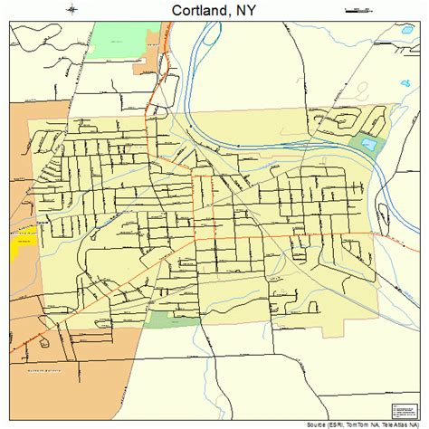 Cortland New York Street Map 3618388