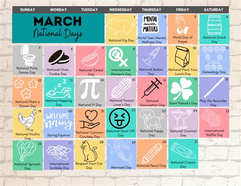 National Day Calendar March 2023 - Get Calendar 2023 Update