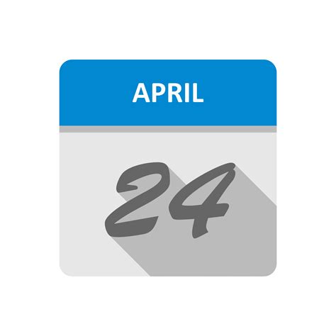 April 24th Date on a Single Day Calendar 495749 Vector Art at Vecteezy