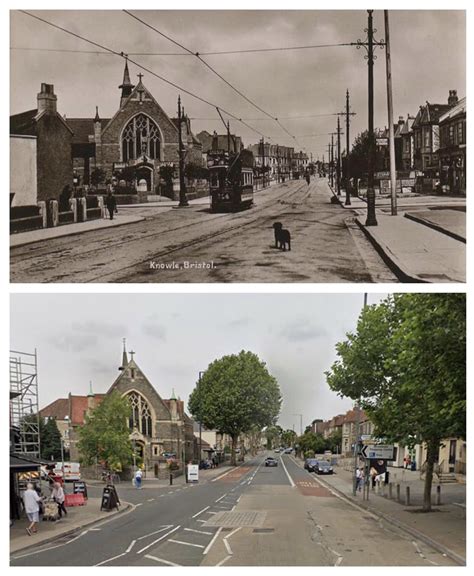 Wells Road, Knowle (undated) and now. | Bristol street, Bristol england ...