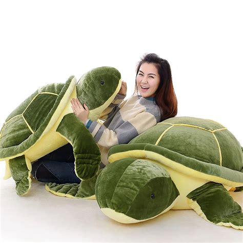 Dorimytrader Huge Simulation Animal Tortoise Plush Toy Stuffed Soft Animals Turtle Cartoon ...