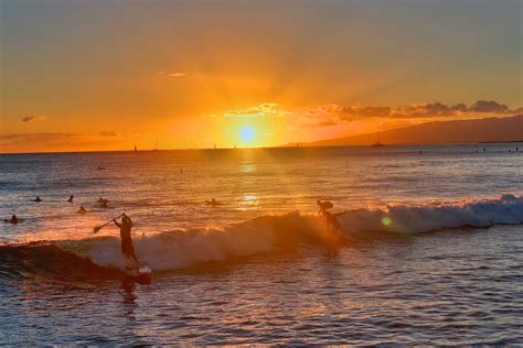 #Surfing #Hawaii during #Sunset | Waikiki condos, Hawaii photos, Waikiki