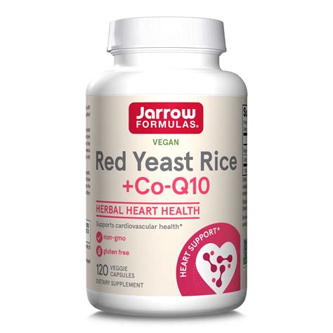 Jarrow Formulas Red Yeast Rice - Includes 100 mg Co-Q10 Per Serving - Heart, Cardiovascular ...