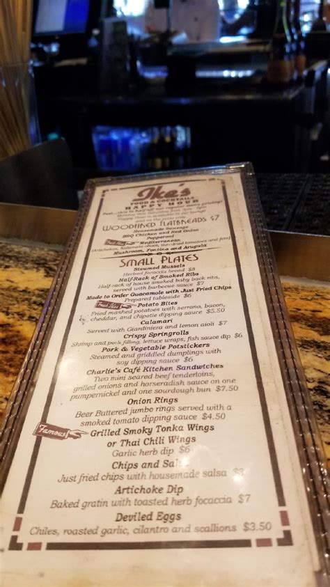 Menu at Ike's Minnetonka steakhouse, Minnetonka