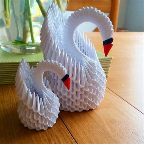 3D origami swan | Origami design, Origami easy, Origami crafts