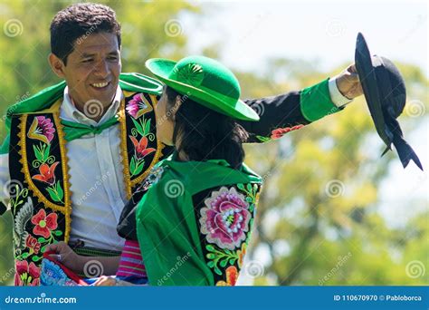 Peruvian Couple Dancing Huayno Dance Stock Photo - Image of ethnicity ...